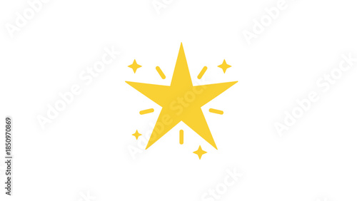 A bright yellow star with radiating sparkles.