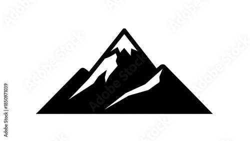  Minimalist Black Mountain Peak Icon