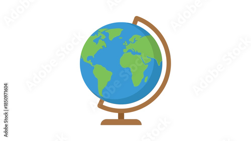A Detailed Illustration of a Globe on a Stand.