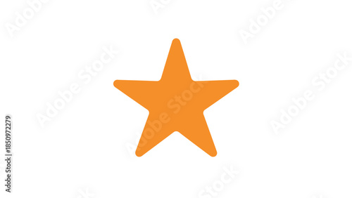 A simple orange star shape on a white background.
