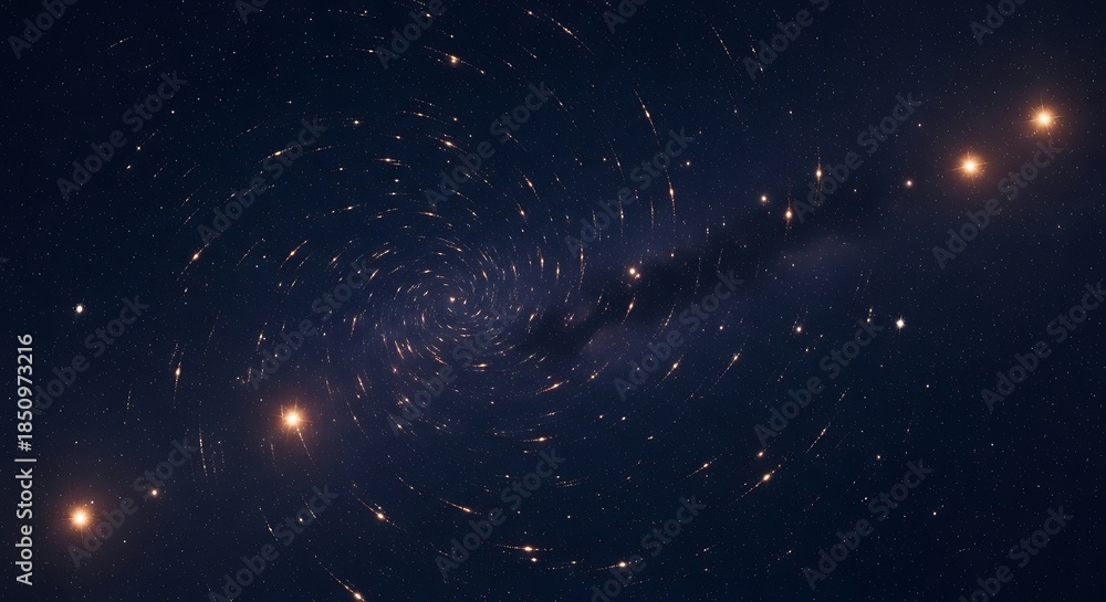 Fototapeta premium Cosmic vortex with shooting stars, a dreamy night sky backdrop artwork