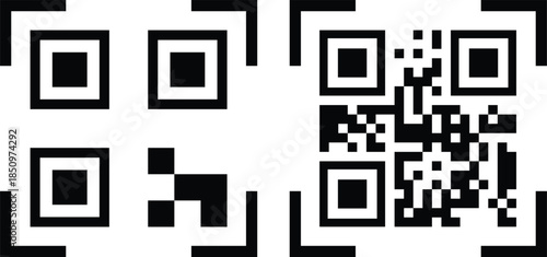 Custom branded qr code graphic for modern corporate identity vector