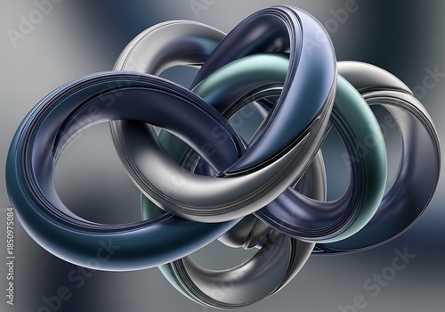 Intertwined metallic toroids create an endless flow of connectivity