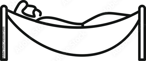 Person relaxing lying in hammock swinging on vacation