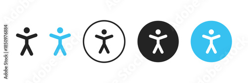 Accessibility icon set. Universal accessibility sign. People with blindness or visual impairments access the web button. Simple accessibility vector illustration