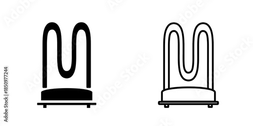 Heating element set icon isolated on white background.
