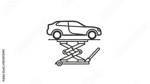 Car on Scissor Lift Maintenance Icon