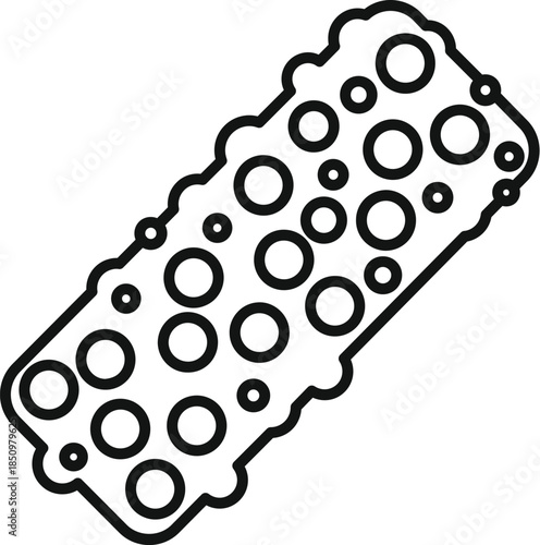 Porous cleaning sponge ideal for washing dishes, kitchenware, and other household surfaces