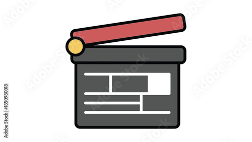 Clapperboard Icon for Filmmaking and Production.