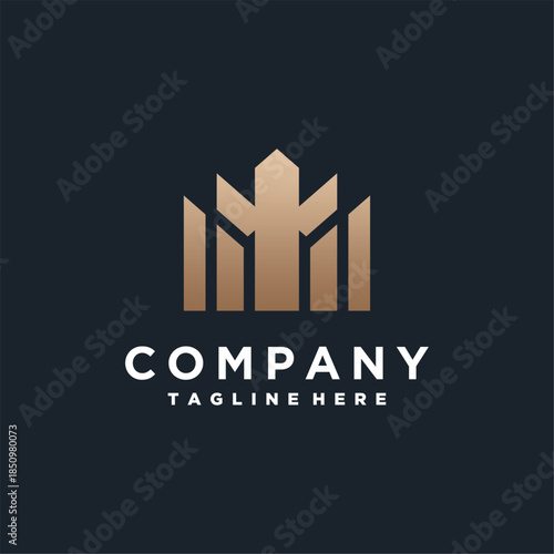 Abstract real estate agent logo vector design. Vector logo for rentals, property sales, house cleaning services, home security, property auctions. Vector building logo concept.