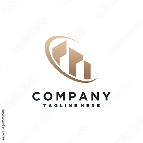 Abstract real estate agent logo vector design. Vector logo for rentals, property sales, house cleaning services, home security, property auctions. Vector building logo concept.