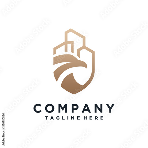 Abstract real estate agent logo vector design. Vector logo for rentals, property sales, house cleaning services, home security, property auctions. Vector building logo concept.