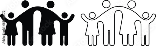 people group black black line icons set vector apps website team logo 