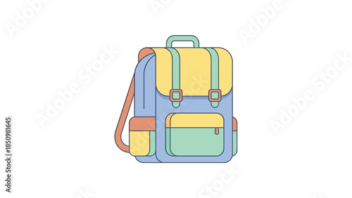 Colorful Backpack for School or Travel Adventures.