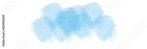 Abstract dusty blush liquid watercolor background with golden crackers and blue paint stains on white.