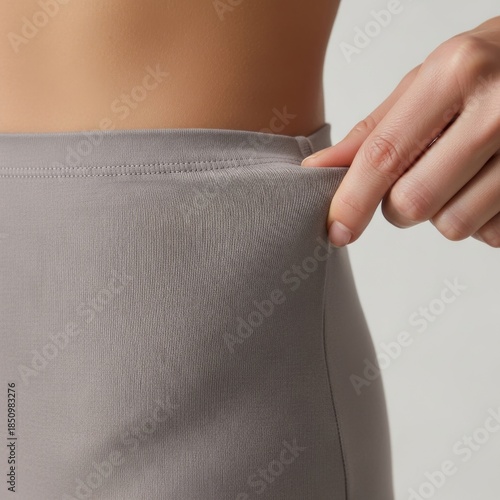 Candid documentary-style portrait of a woman in eco-friendly loungewear within a quiet domestic setting.