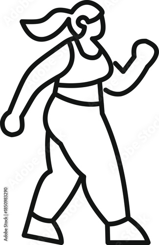 Promoting body positivity, a curvy woman enjoys a brisk walk, embracing exercise for health and well being