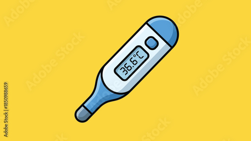 Digital thermometer displaying normal body temperature measurement.