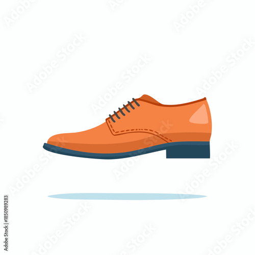 Stylish brown leather dress shoe side view isolated for fashionable footwear accessory