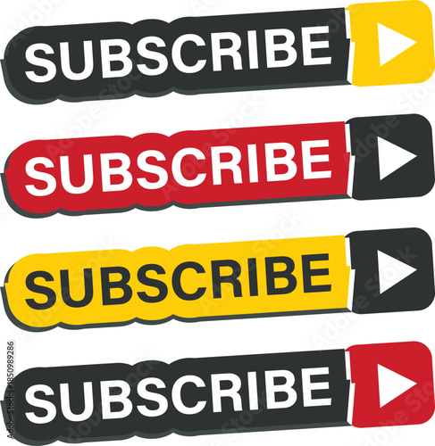 Subscribe button set for social media
