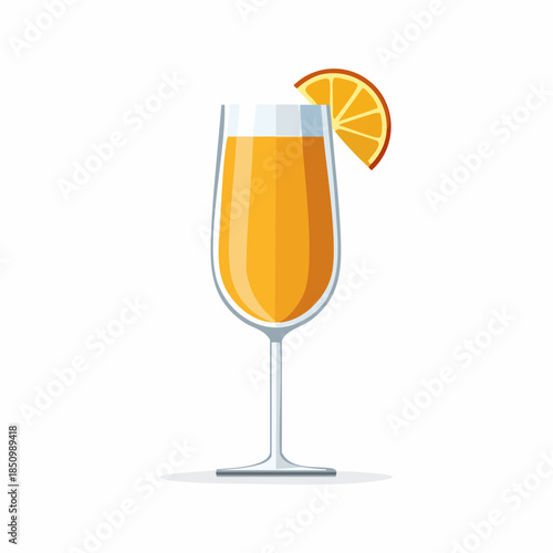 Mimosa cocktail drink with orange slice garnish for summer party celebration