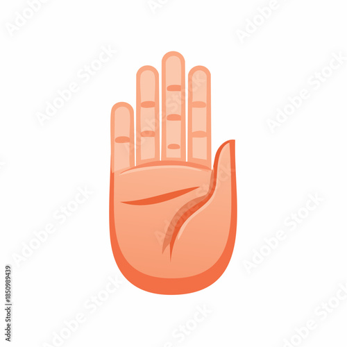 Human Hand Gesture Signaling Stop or Halt on White Background Illustration