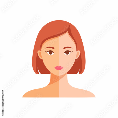 Woman's Face Half Tanned and Half Untanned Depicting Sun Damage or Sunscreen Protection