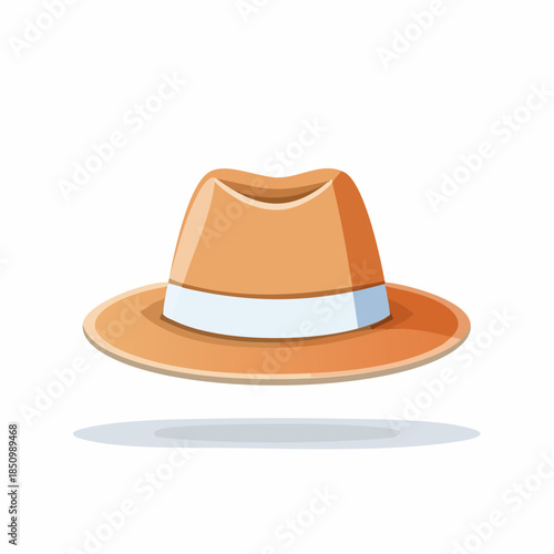 Stylish Beige Fedora Hat with White Band a Classic Headwear Accessory