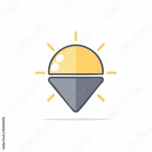 Abstract idea light bulb concept with map pointer icon creative solution business symbol