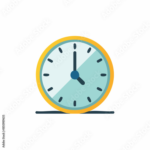 Clock Icon Depicting Time in Flat Design Style Round Wall Clock Time Concept Reminder