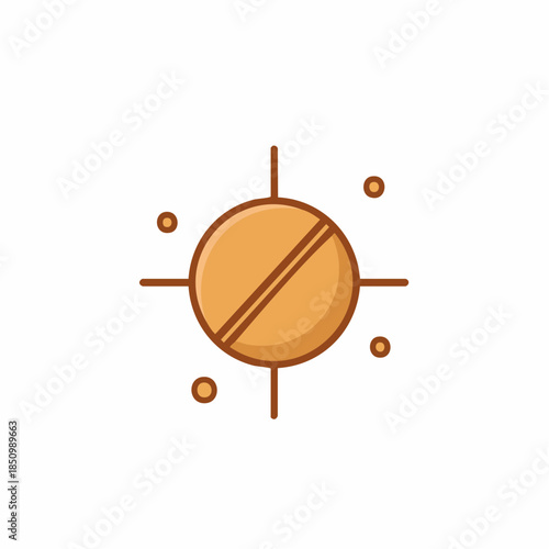 Pill icon, medicament illustration, medical treatment or pharmaceutical drug concept - health symbol isolated