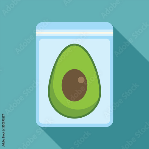 Vacuum sealed avocado half, maintaining its vibrant green color and preventing browning, promoting extended shelf life