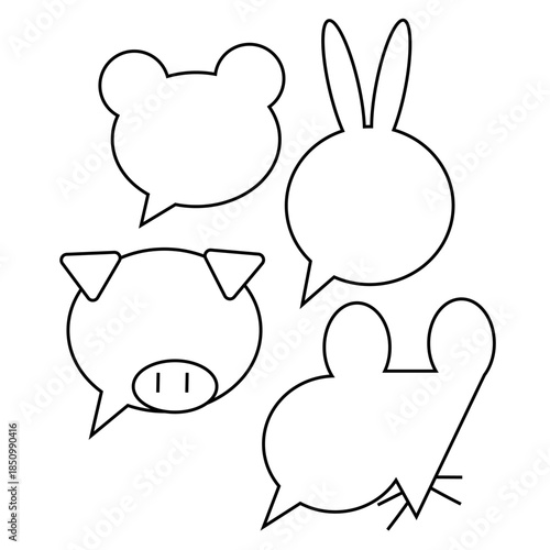 動物吹き出し/Animal speech bubble