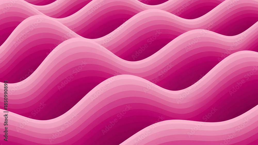 Obraz premium Dynamic Pink Waves, Abstract Design, Modern Art, Graphic Illustration