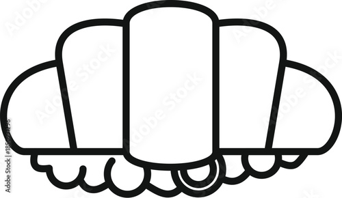 Simple croissant line icon representing a delicious, freshly baked french pastry, ideal for breakfast or brunch