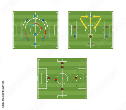 Soccer football field tactics and strategy diagrams