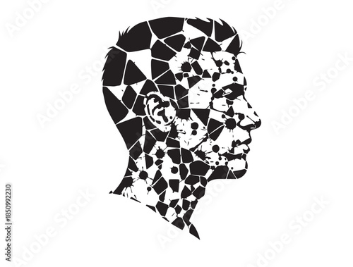Head image of man white background.