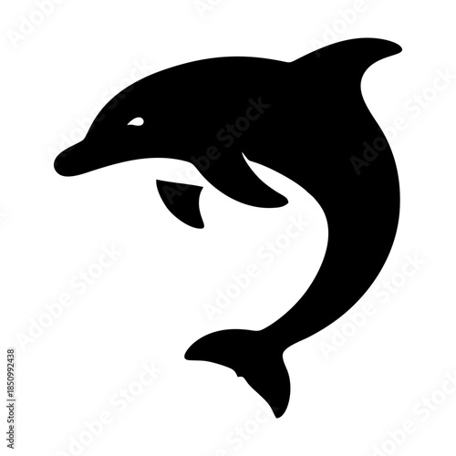 Wallpaper Mural Black Dolphin Silhouette Vector Marine Animal Illustration Torontodigital.ca