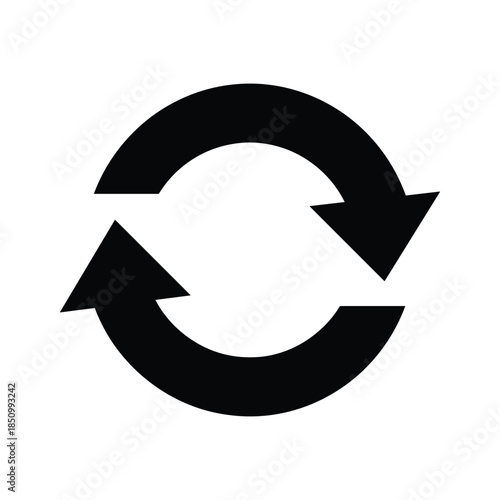 Refresh symbol black arrow circle icon