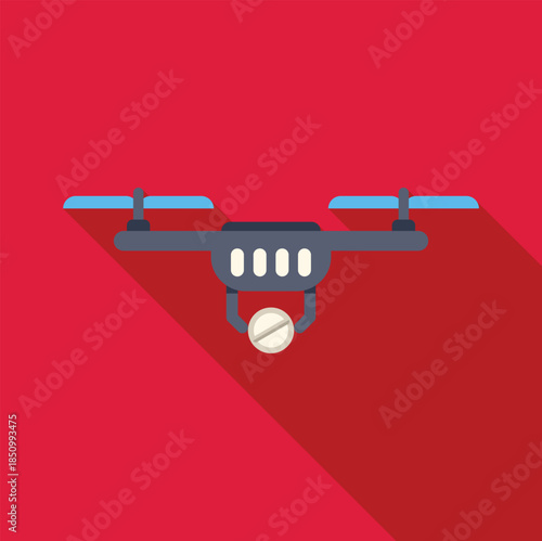 Modern drone delivering medicine, symbolizing healthcare innovation and medical supply transport