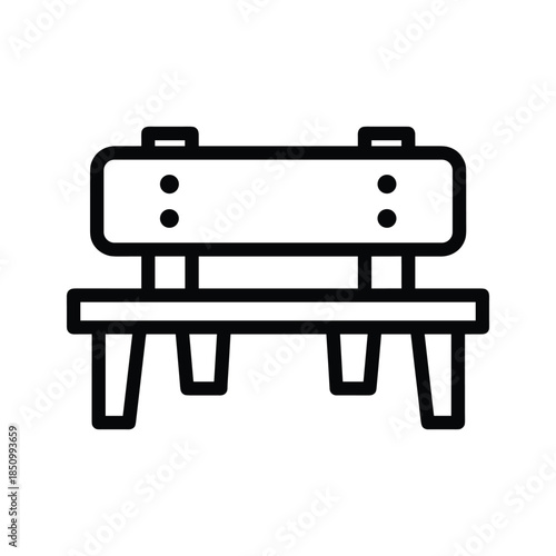 Bench Icon Simple Vector Illustration