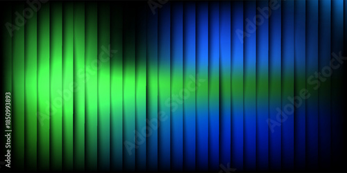 Glass gradient texture with teal and navy ripple pattern and smooth light distortion. Wavy abstract flow, futuristic blur effect, reeded vertical displacement.