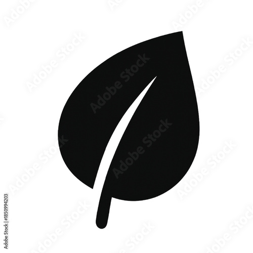 Simple Leaf Silhouette: A clean, minimalist depiction of a single leaf, its elegant form defined by striking silhouette, and natural element.