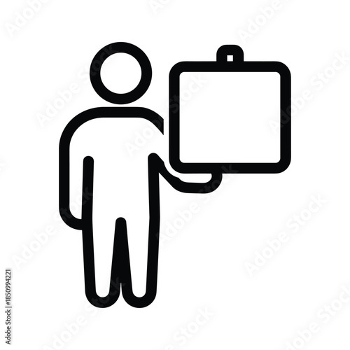 Person Holding Blank Sign