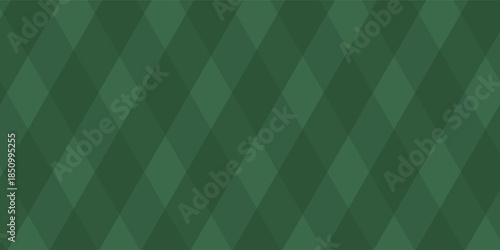 Christmas rhombus seamless pattern. Xmas box texture with gold lines and stars. Green argyle geometric diamond abstract pattern.