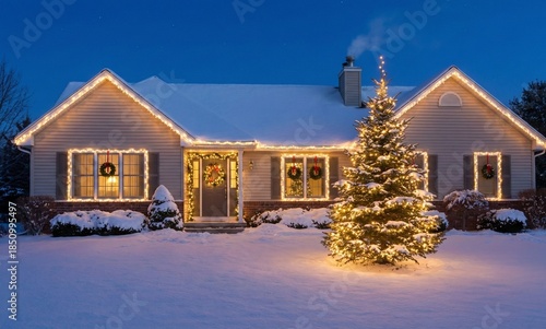 Outdoor Christmas Decorations at Night