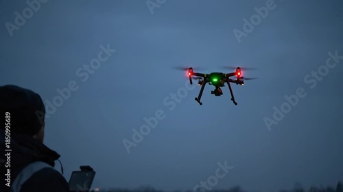 Nighttime Drone Operation with Controller in an Open Field for Aerial Photography and Surveillance
