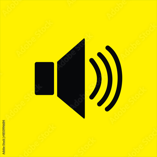 Black speaker icon yellow background