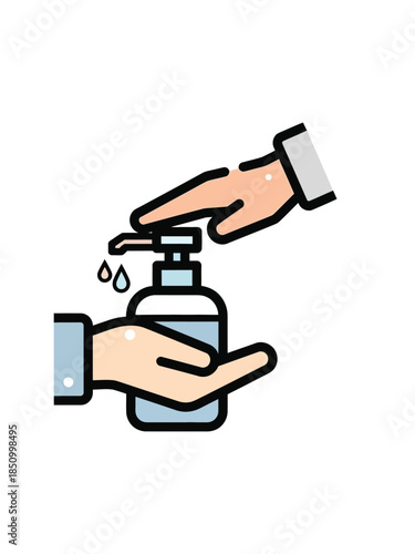 Hand Sanitizer Dispenser Application Illustration.