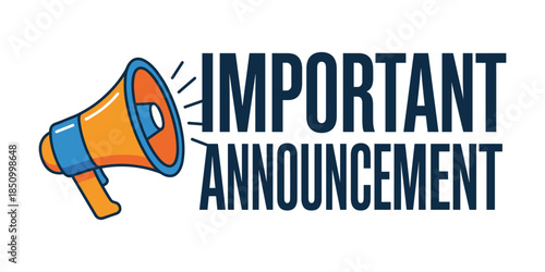 Megaphone broadcasting an important announcement message